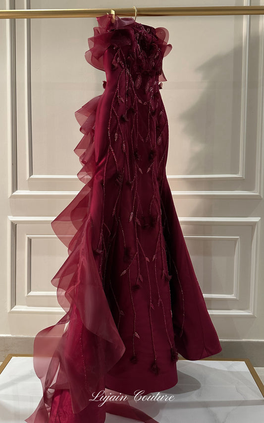 Mermaid Gown - Burgundy